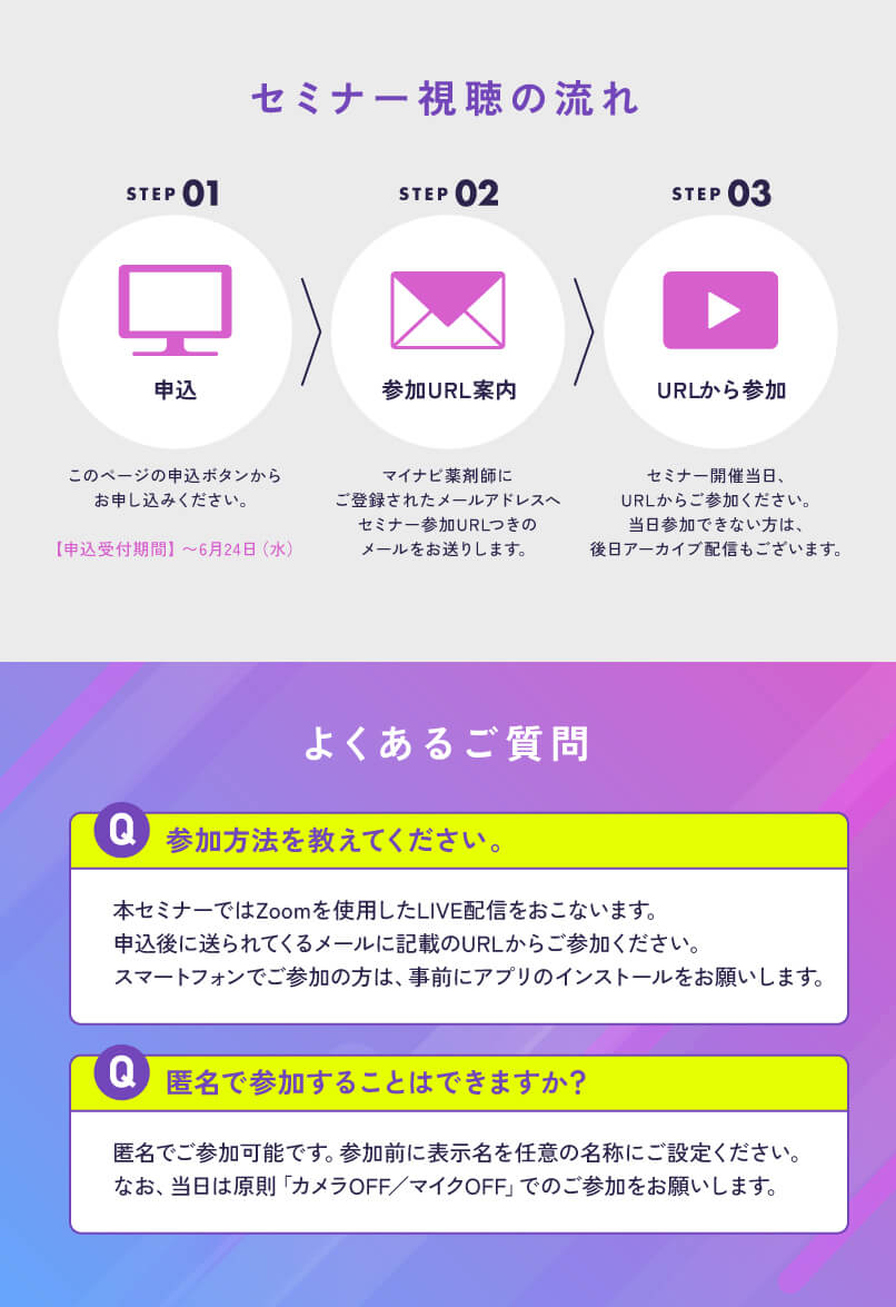 マイナビ薬剤師の無料オンラインセミナー「“現場目線”で要点がわかる！調剤報酬改定Q＆A」の視聴方法とよくある質問